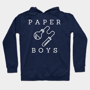 Paper Boys podcast white simple logo Hoodie